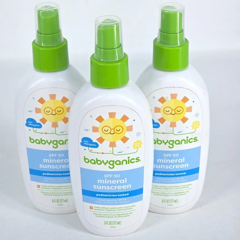 3 Pack Babyganics Mineral Sunscreen Spray SPF 50 Fresh Exp 09/28 Shelf Pull NOS